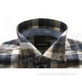 No Pilling Pure Cotton Men Frosted Plaid Shirt